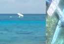 Taxi aéreo cae al mar en Cozumel: Aeronave se accidenta durante aterrizaje frente a playa Casitas; cuatro pasajeros rescatados por la Marina